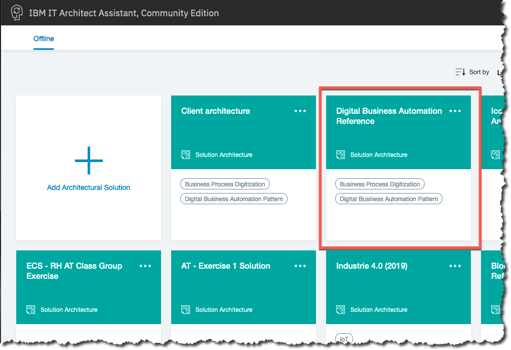 Imported architecture in offline workspace