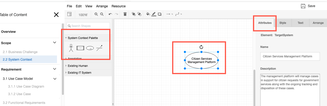 Add Target System to System Context