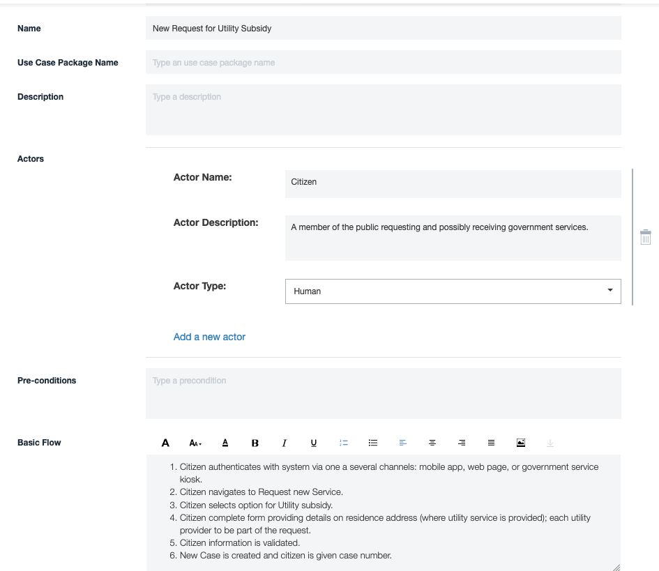 Add Basic Flow to Use Case