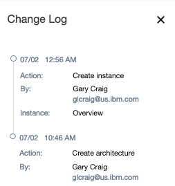 Show Change Log panel