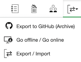 Export/Import toolbar button