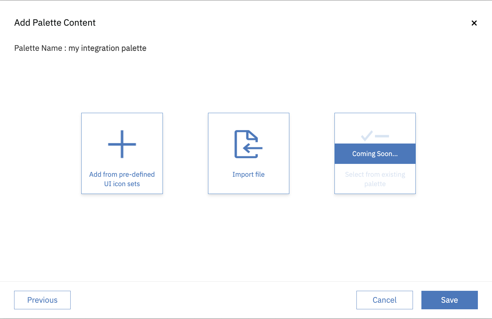 Select to add from pre-defined sets