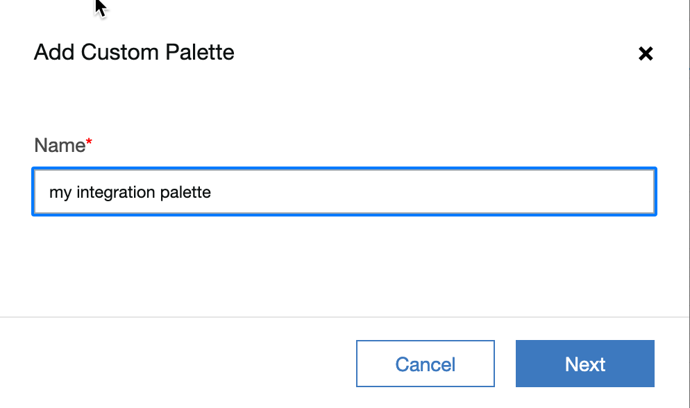 Create new palette, set name