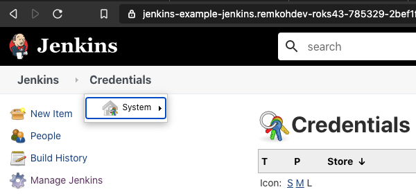 OpenShift Jenkins credentials