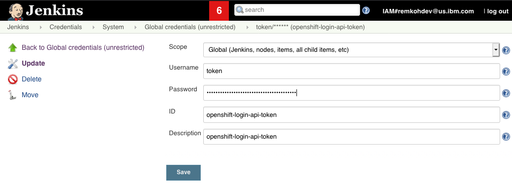 Jenkins credentials