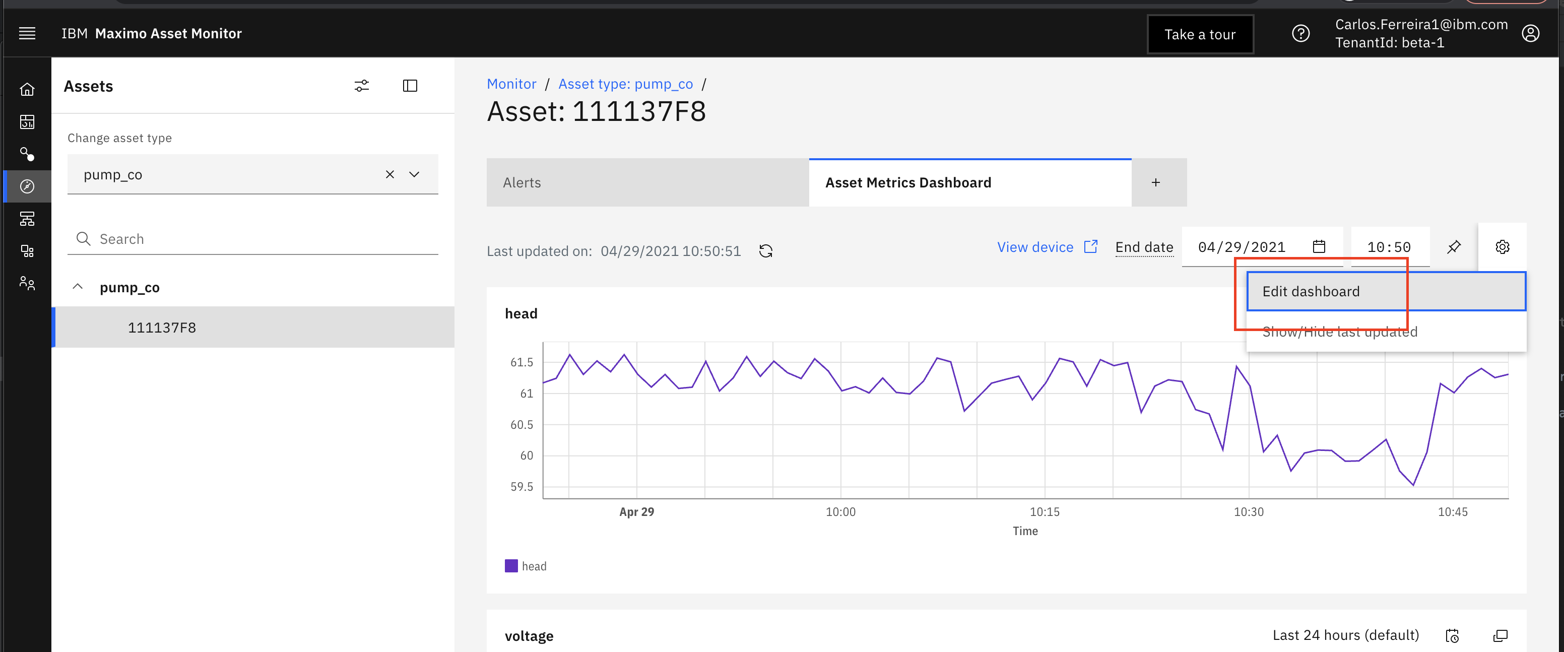 dashboard settings