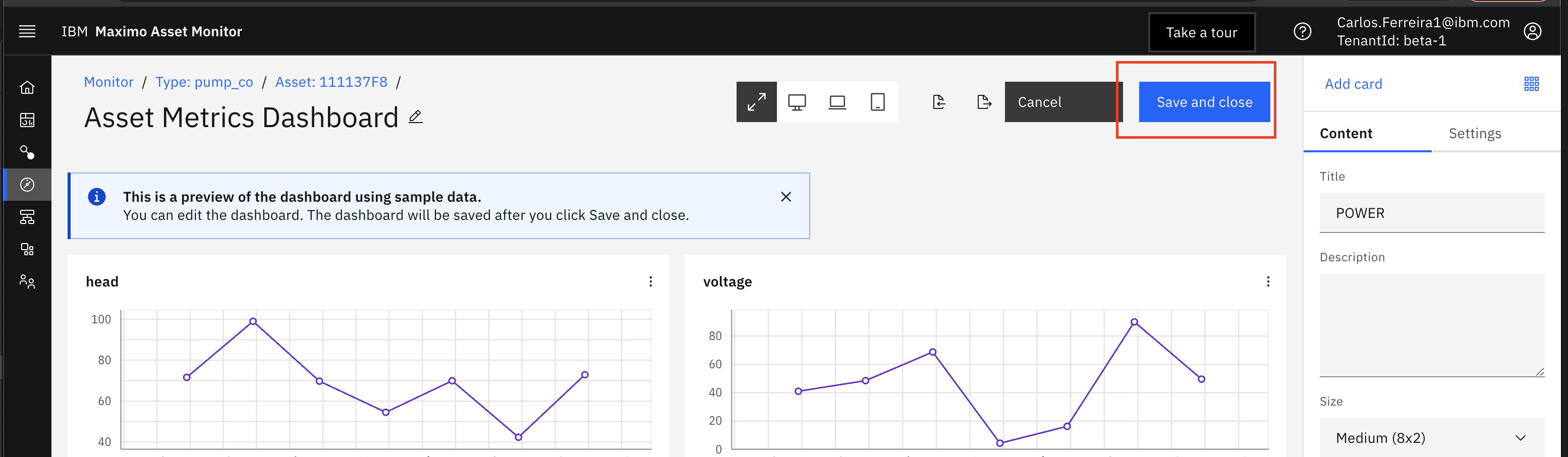 dashboard settings