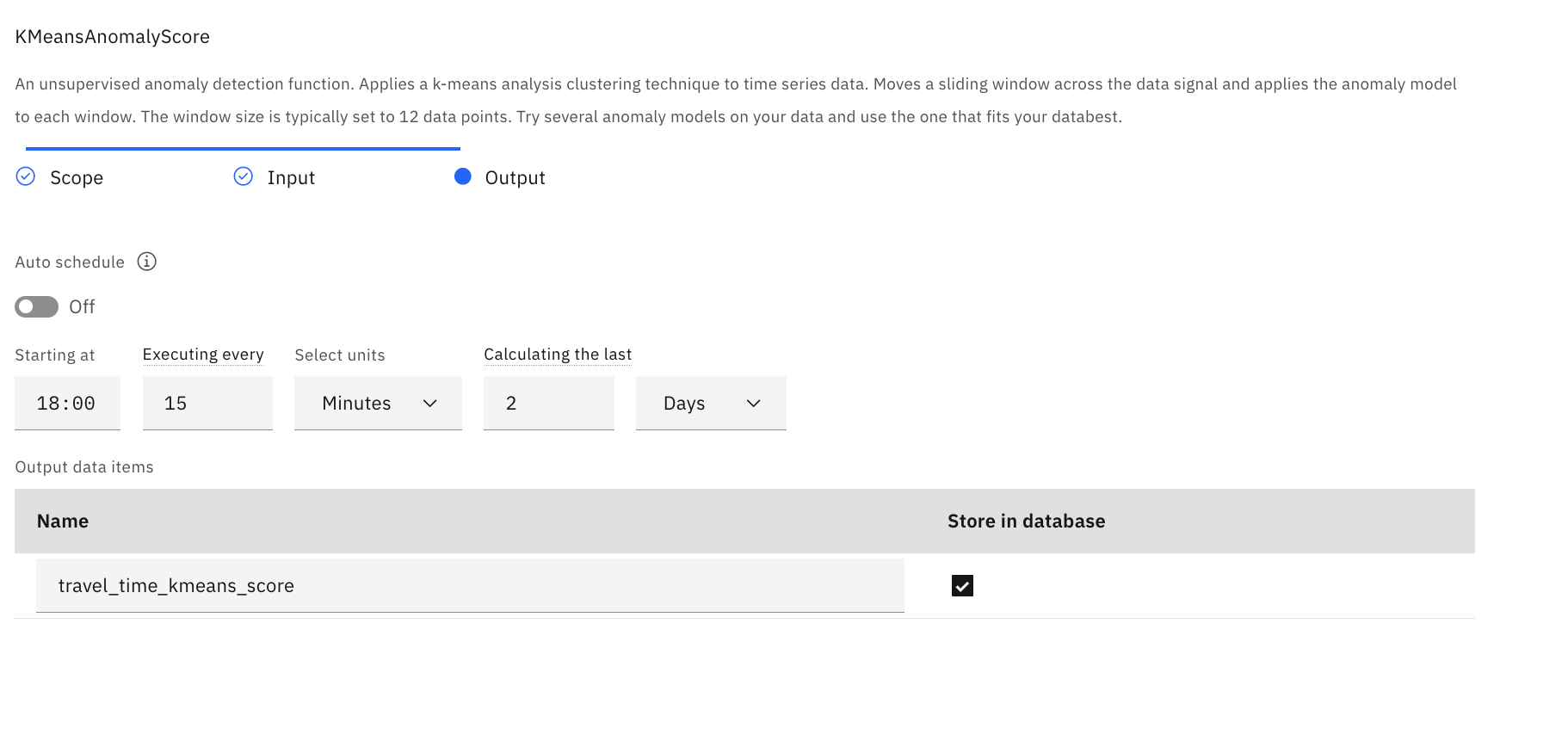 Configure anomaly scoring schedule and look back period