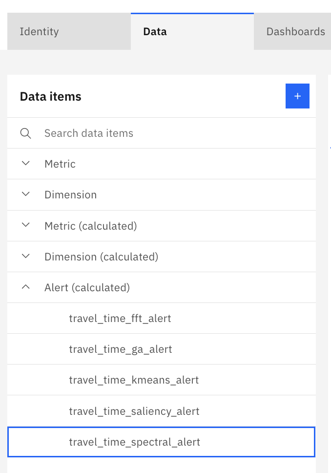 View alert data items 