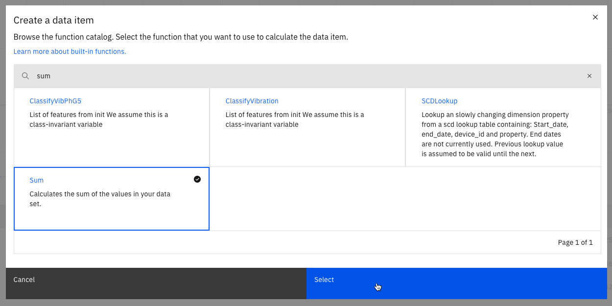 Create a Sum data item