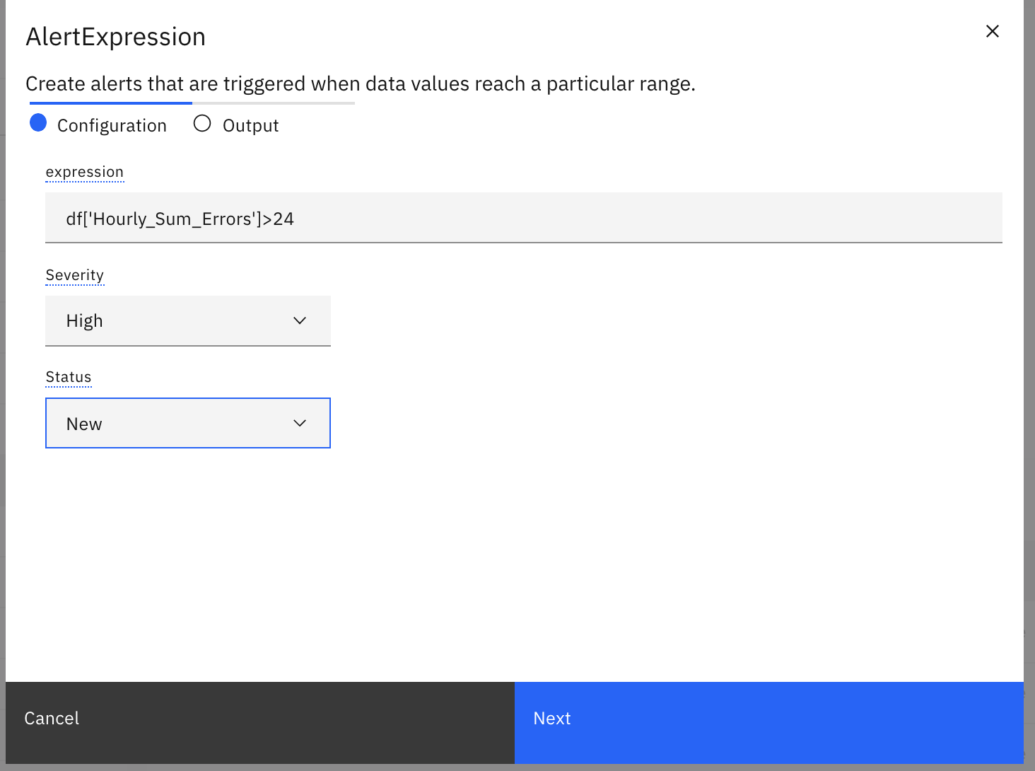 Configure Alert Expression Configuration