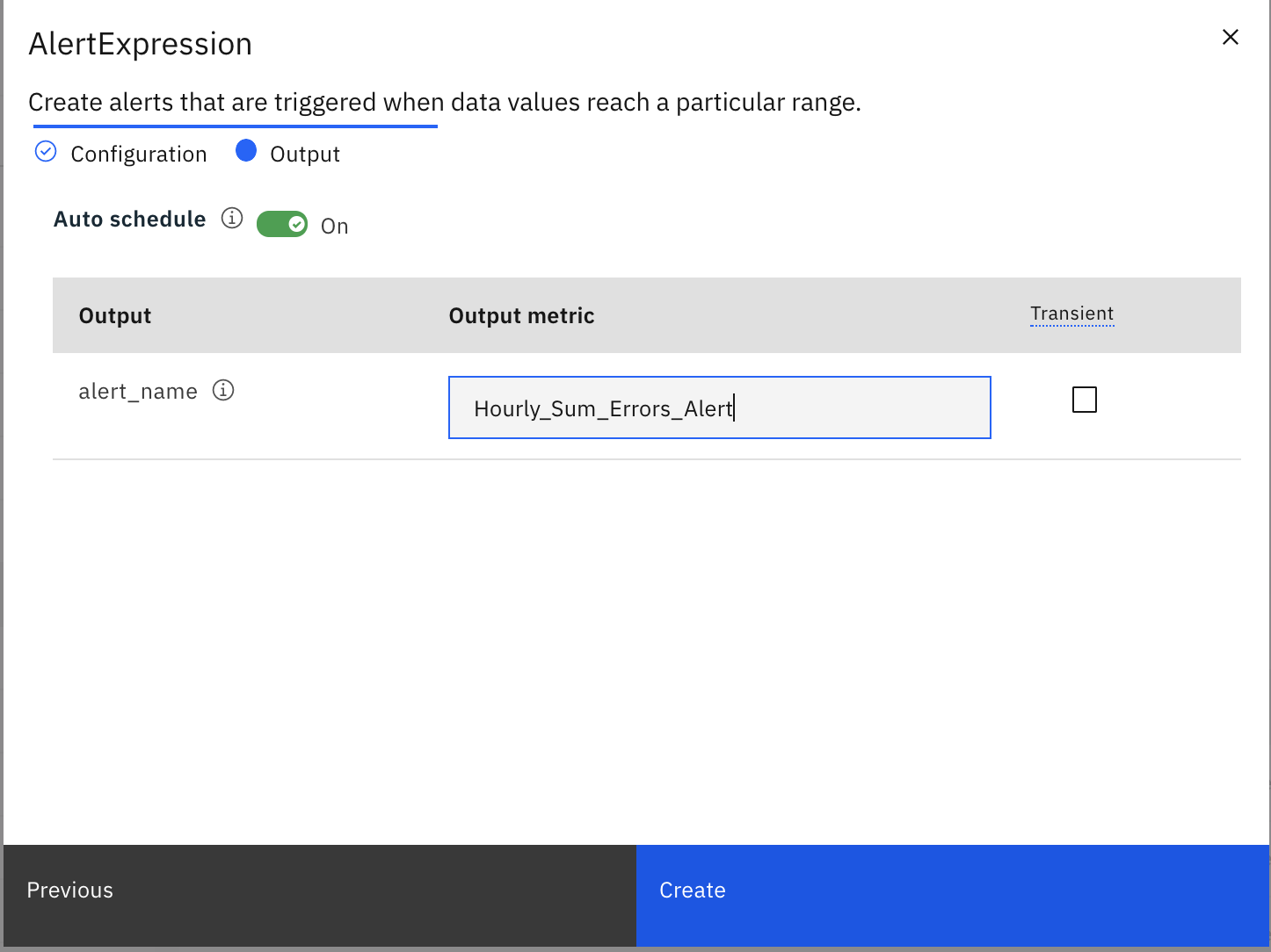 Configure Alert Expression Output