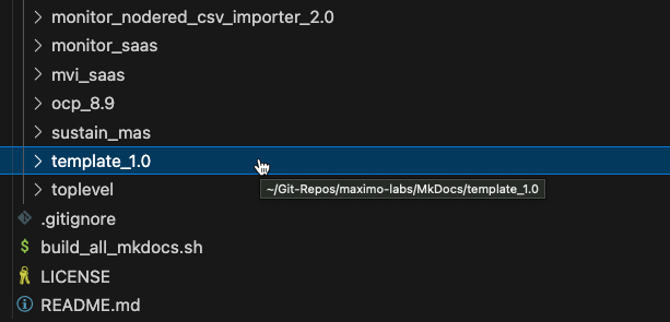 Select template folder