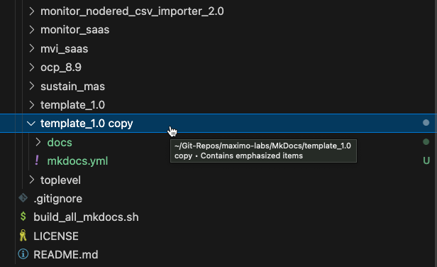 Copy template folder