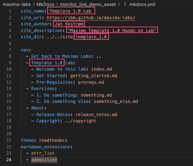 Edit mkdocs.yml