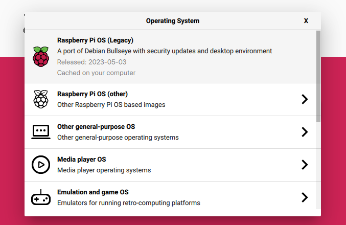 PI Software - Select OS