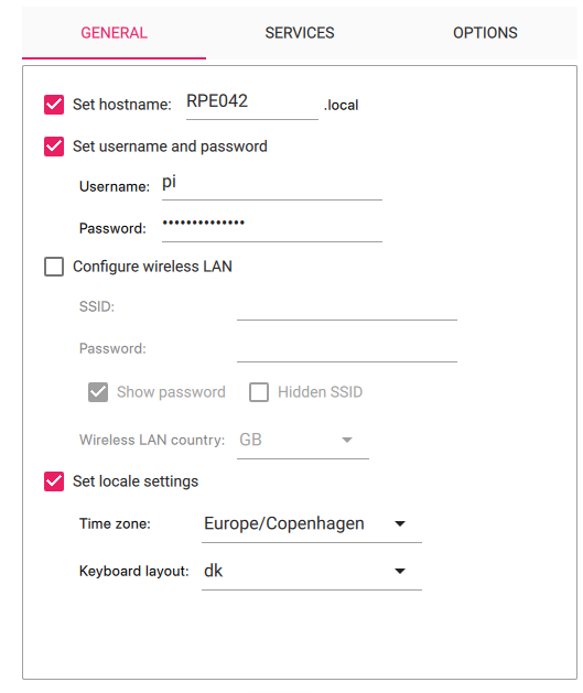 PI Software - Edit Settings