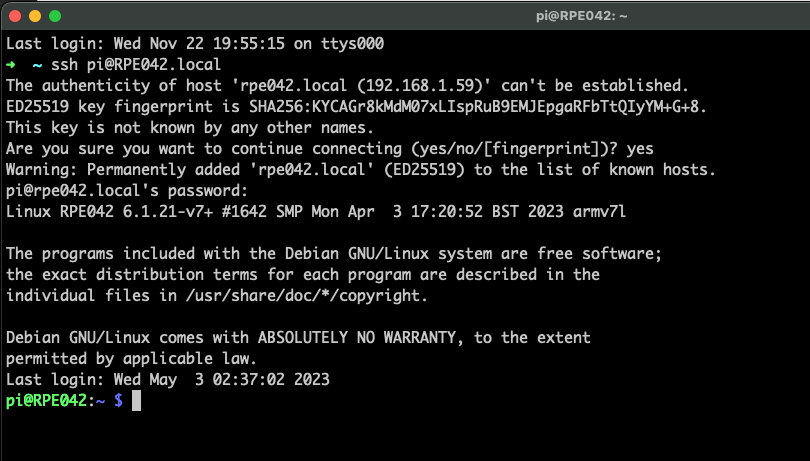 Pi SSH Terminal