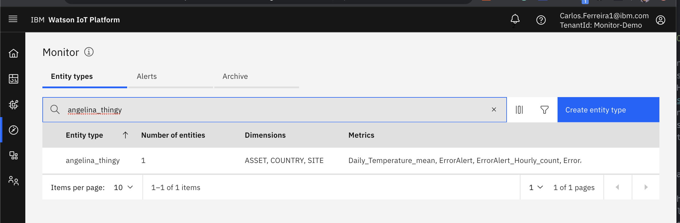 Search by Entity Type Name