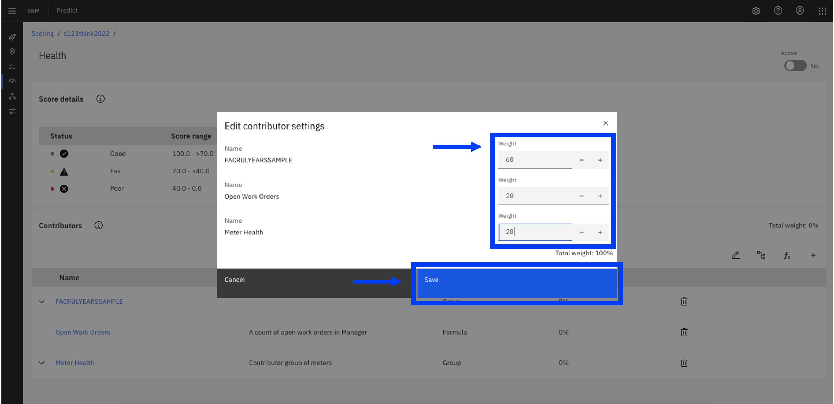 Adjust contributor weight