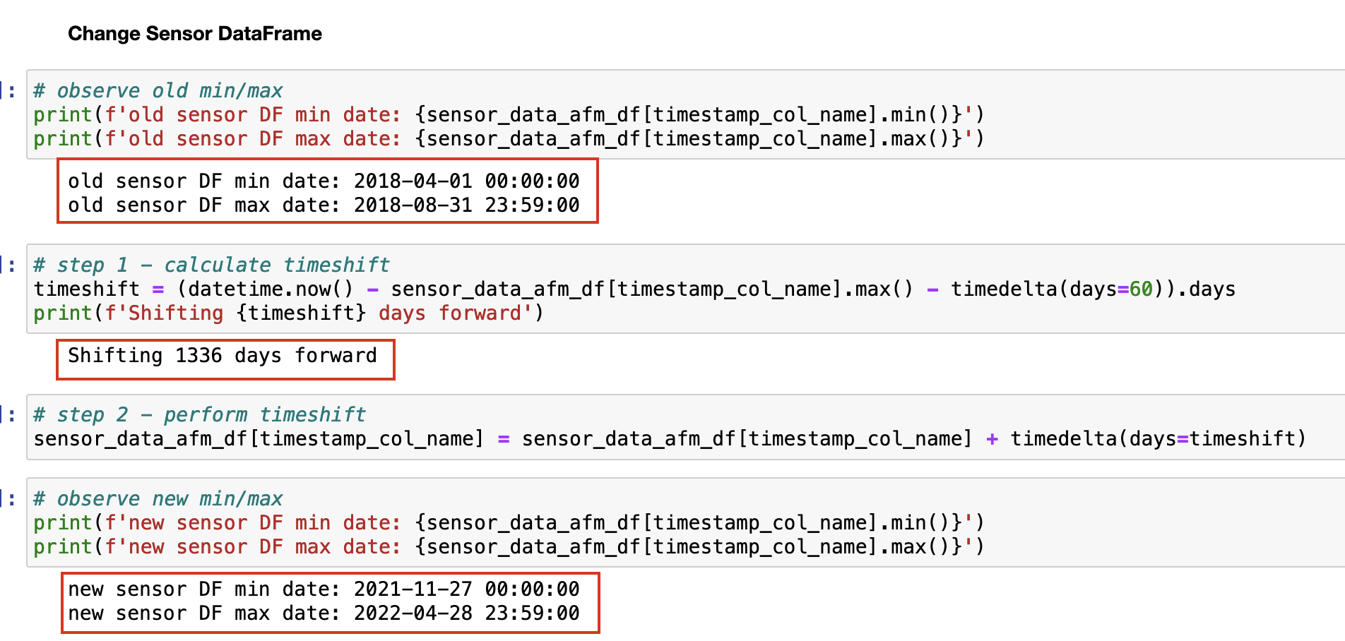 Timeshift Outputs