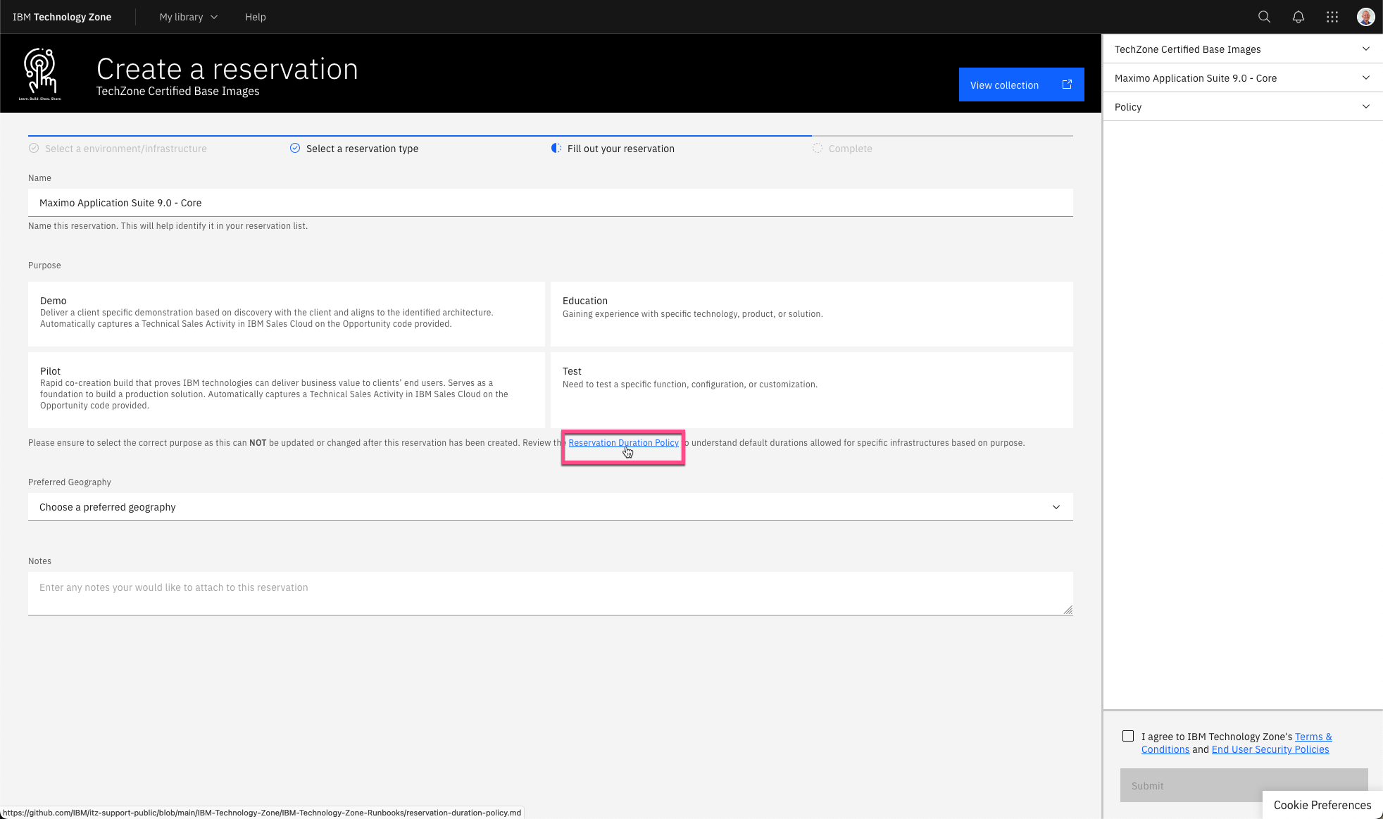 Reservation Duration Policy