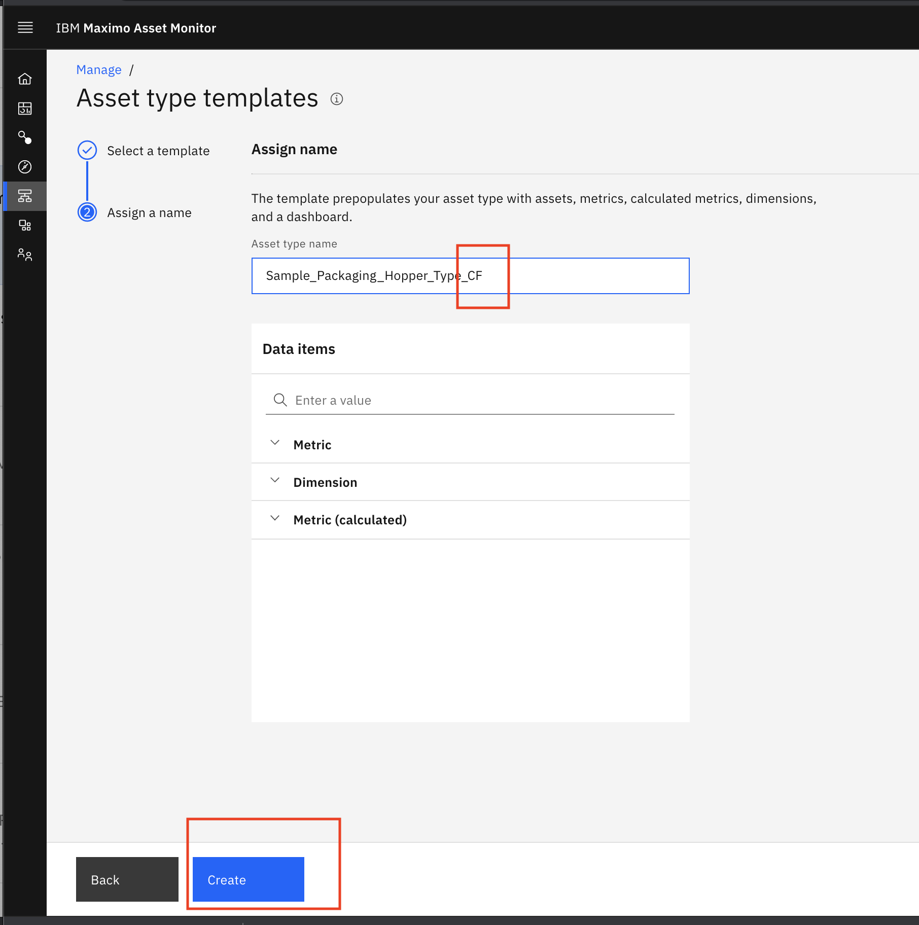 Create a Hopper Asset Type and simulated robot metrics