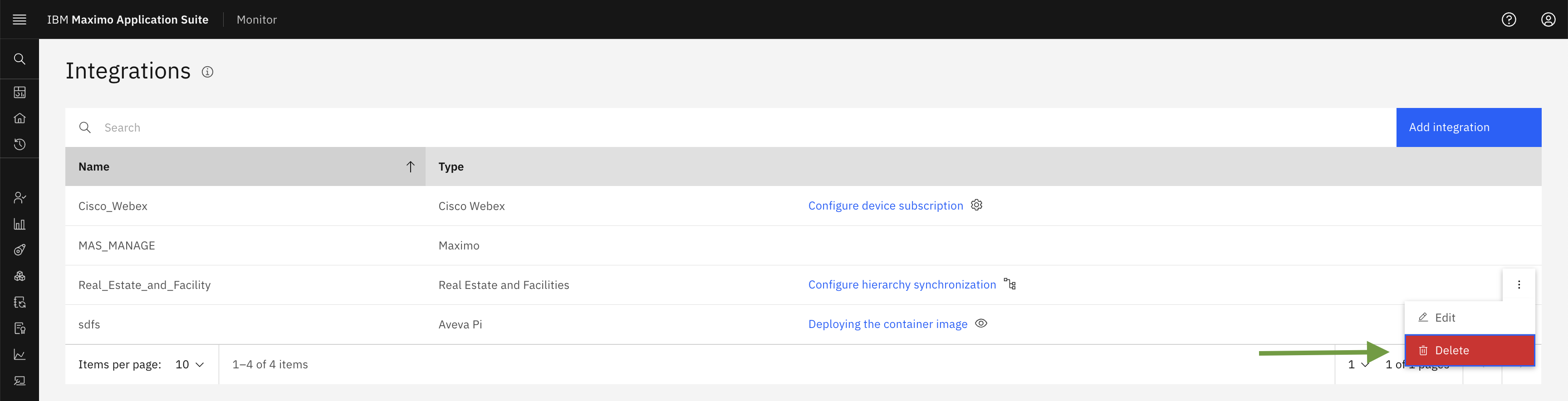 Delete Configuration