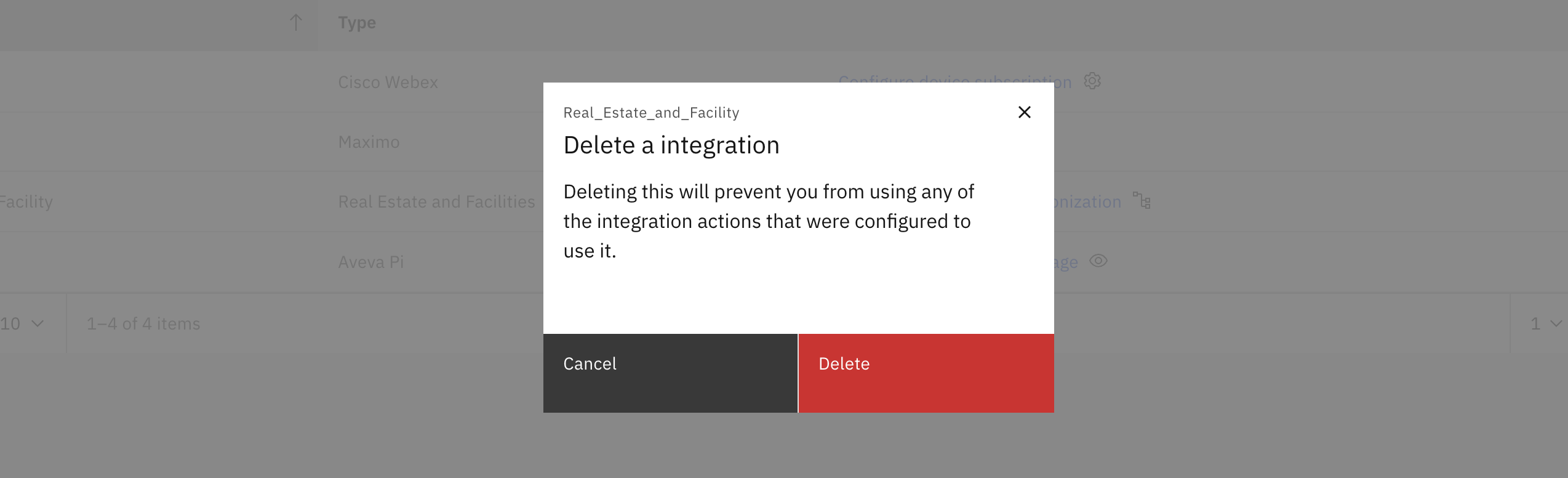 Delete Configuration