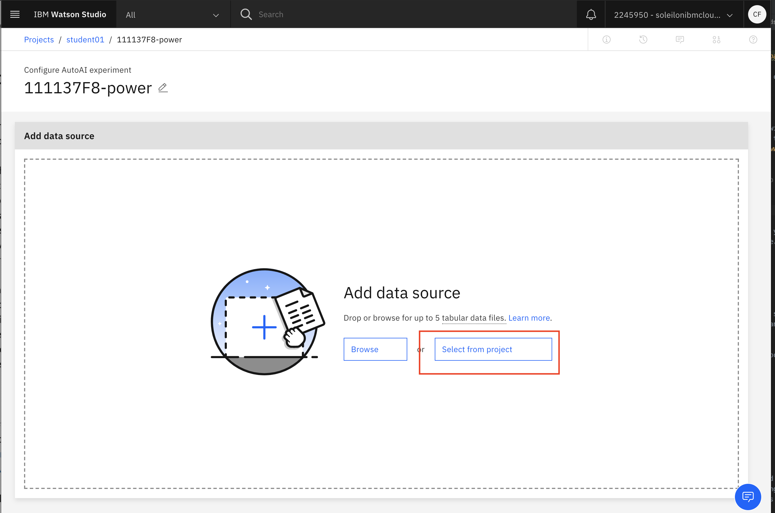 select data source project