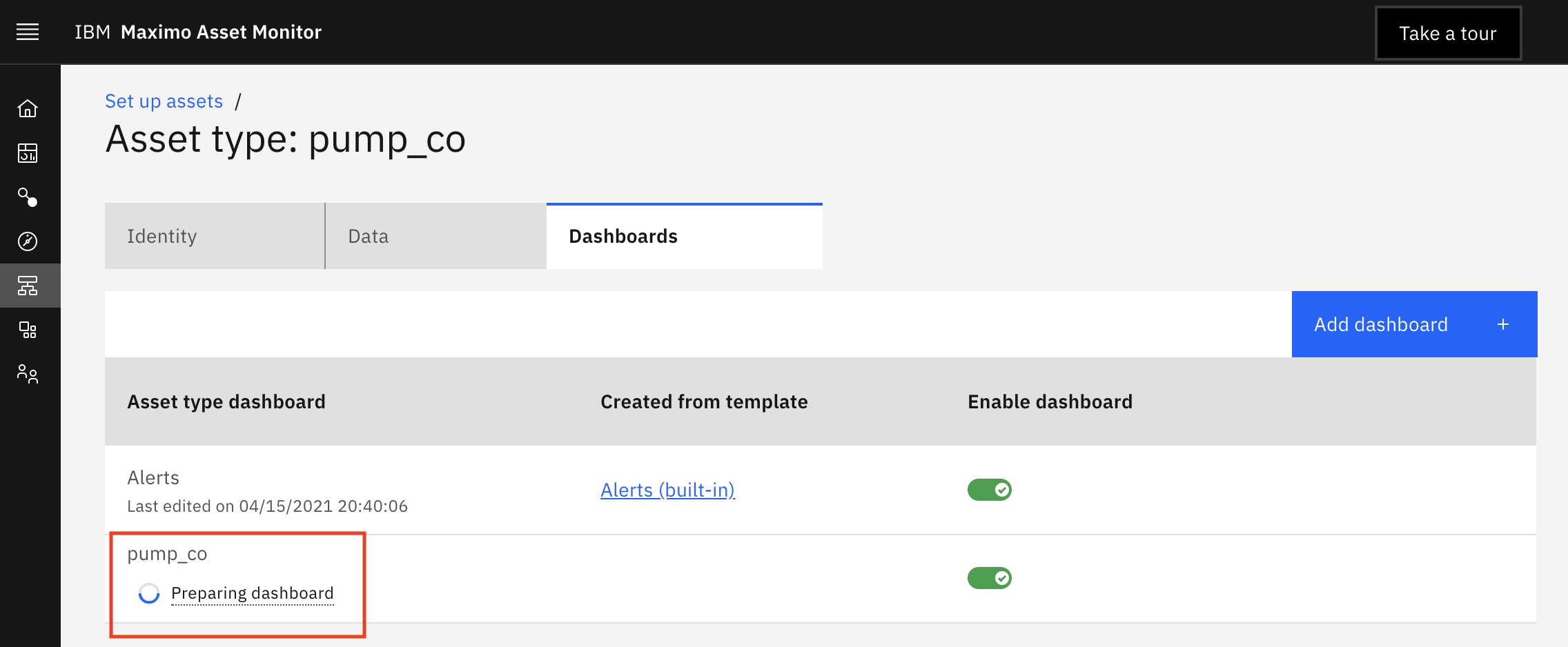 Preparing Dashboard