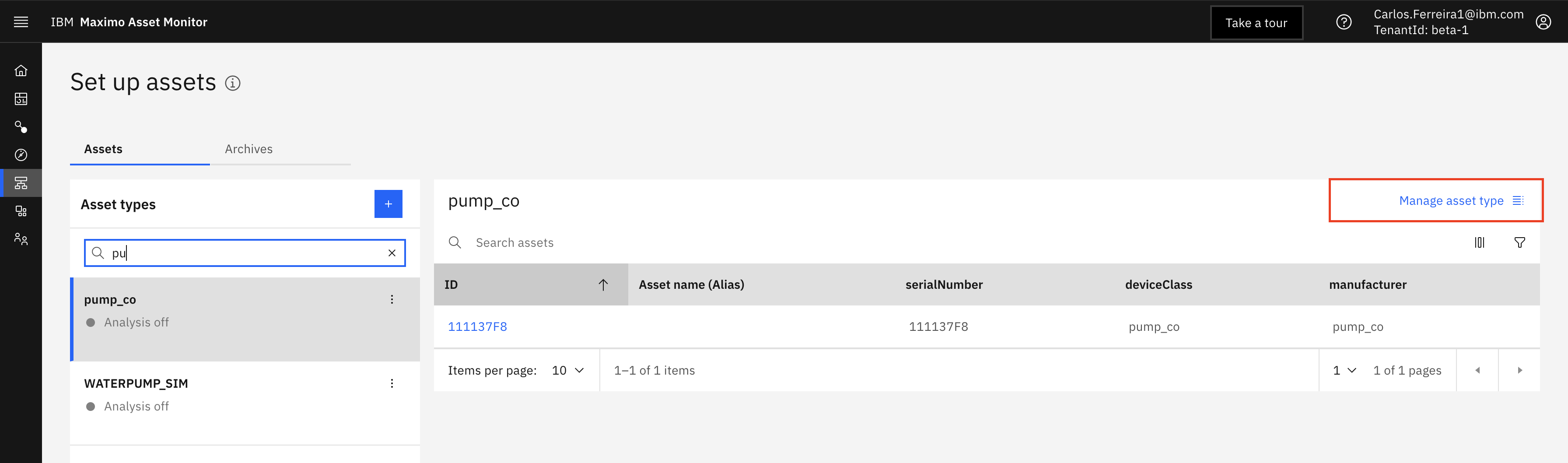 Setup Asset Type