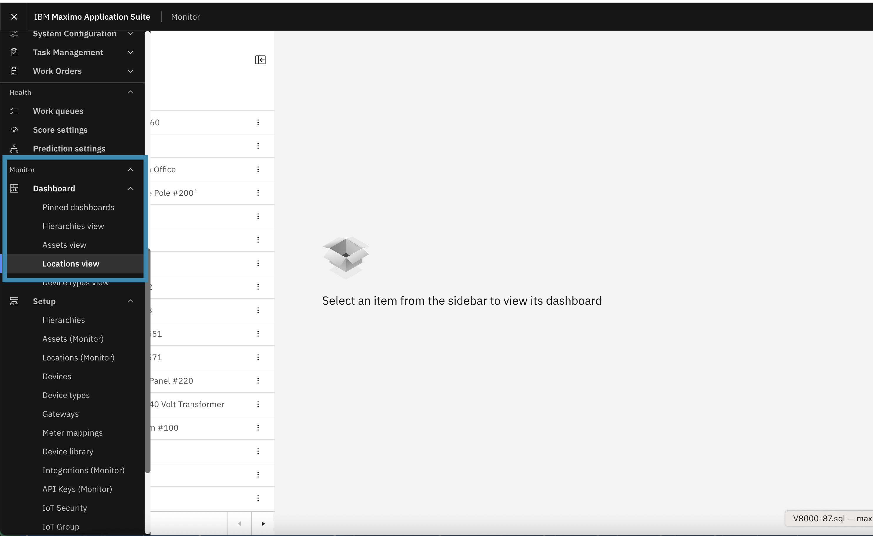 Dashboard Menu