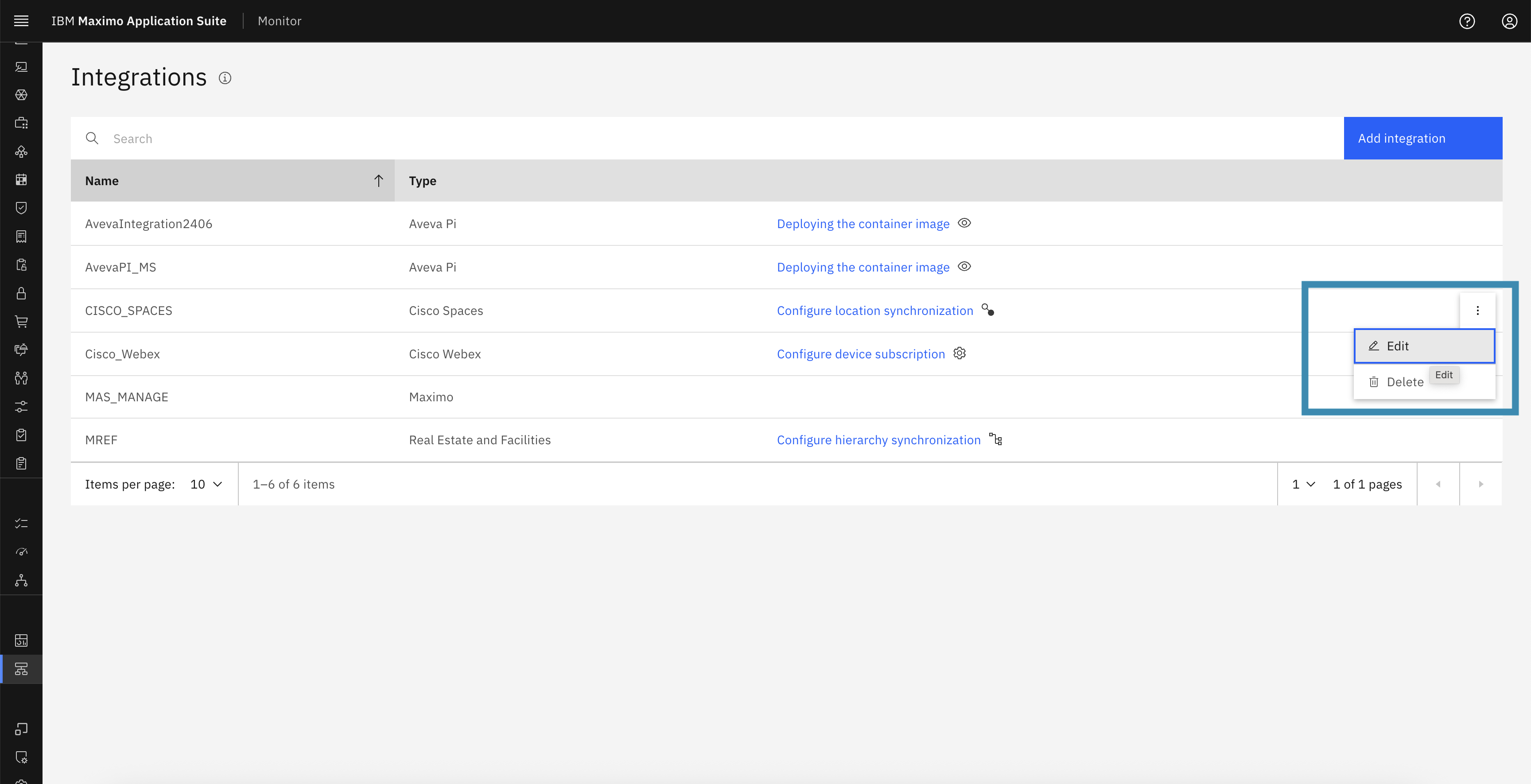 Edit Cisco Integration