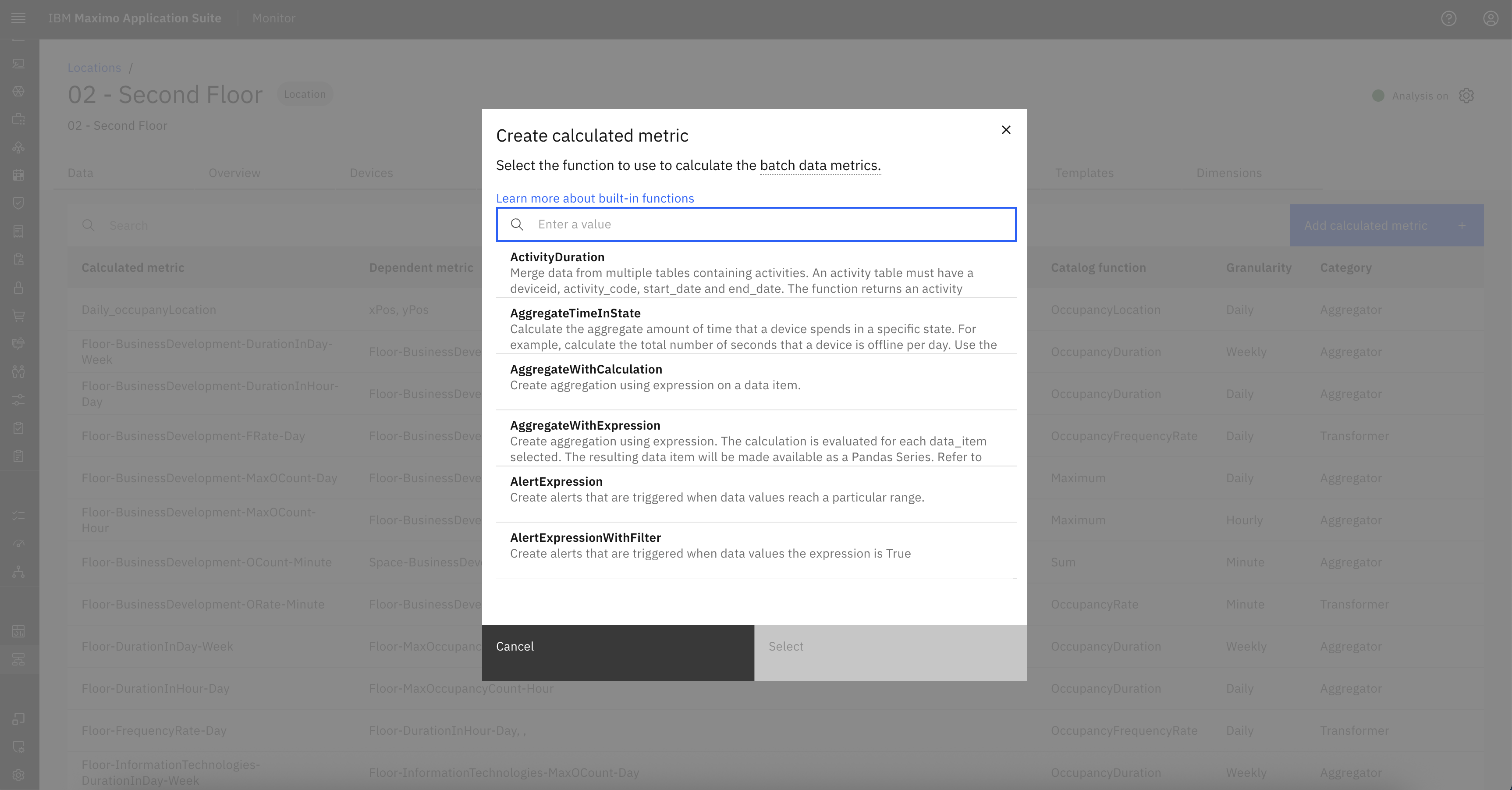 Calculated Metrics tab