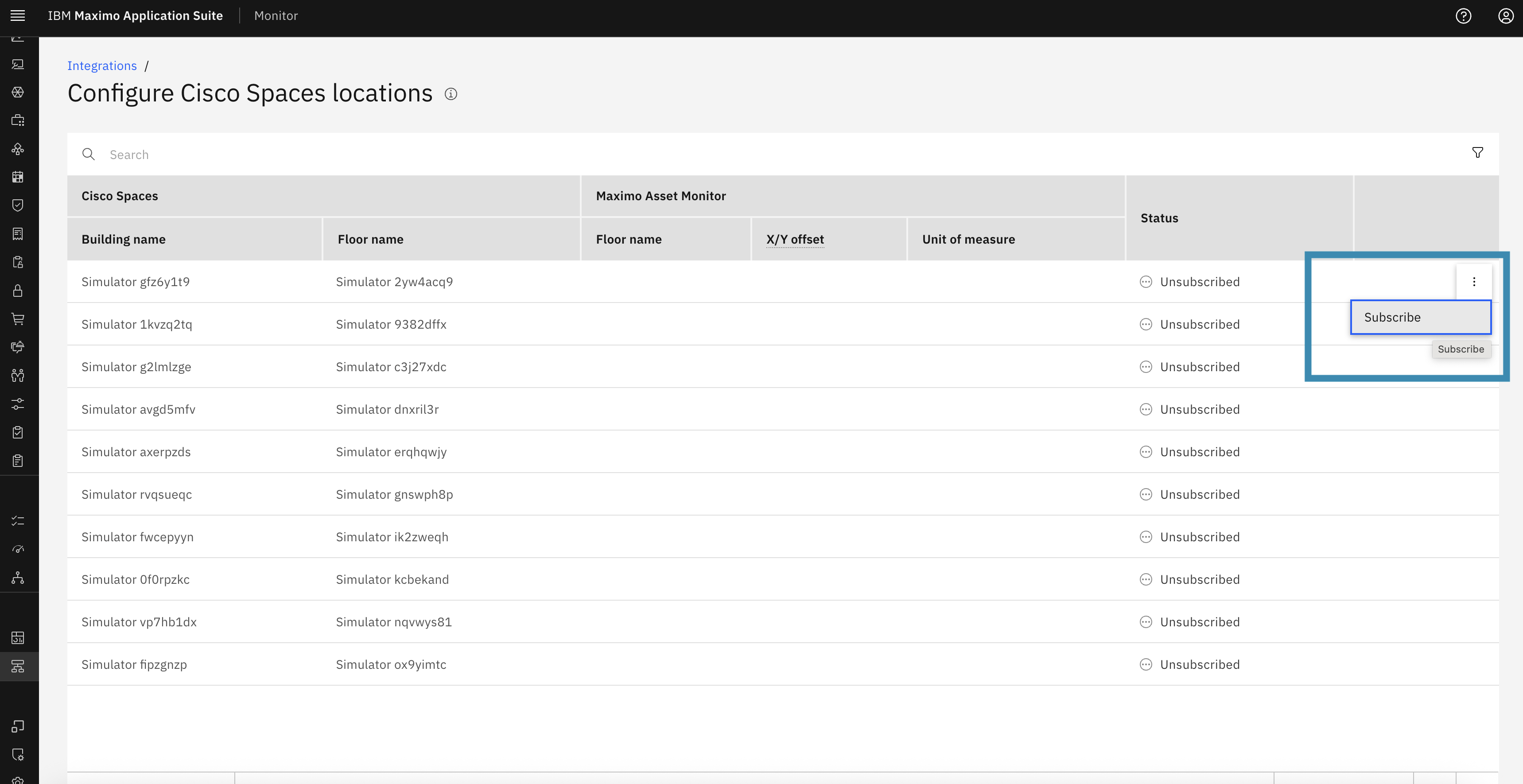 Ellipsis Subscribe Option