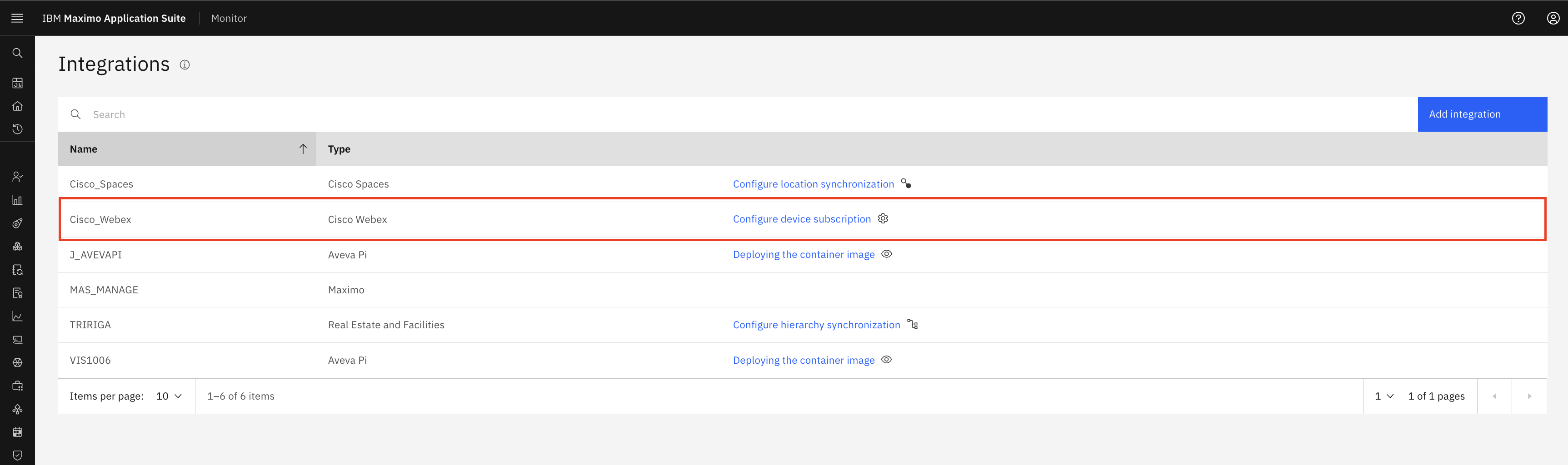 Navigate to Monitor Integration