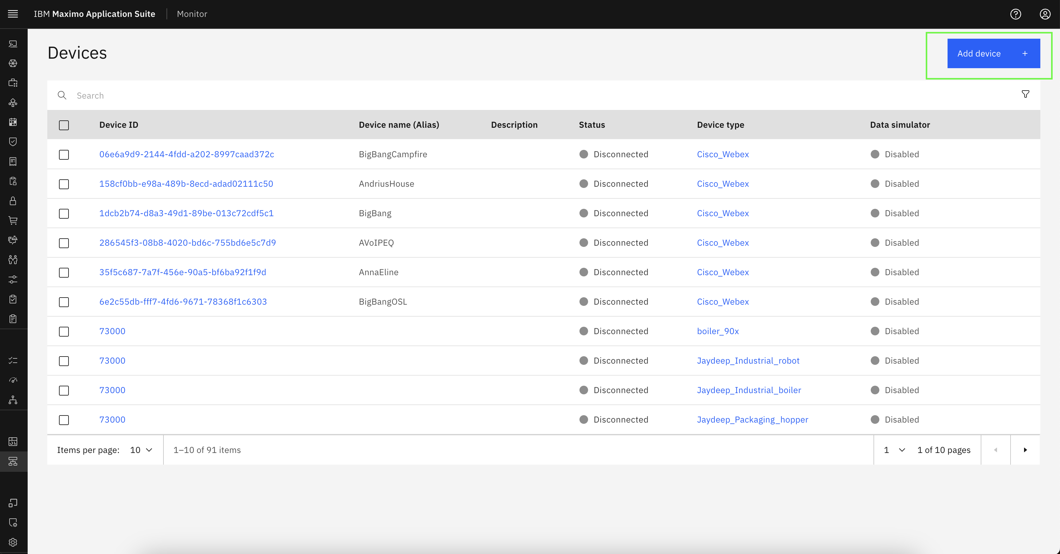 4. Add and Edit devices - Device and device type setup
