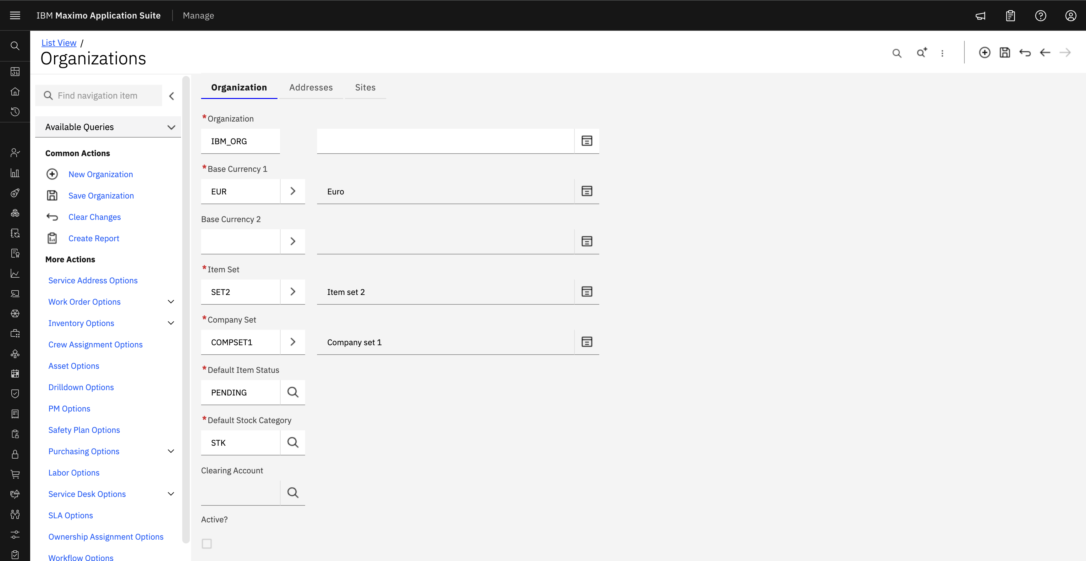 organization details