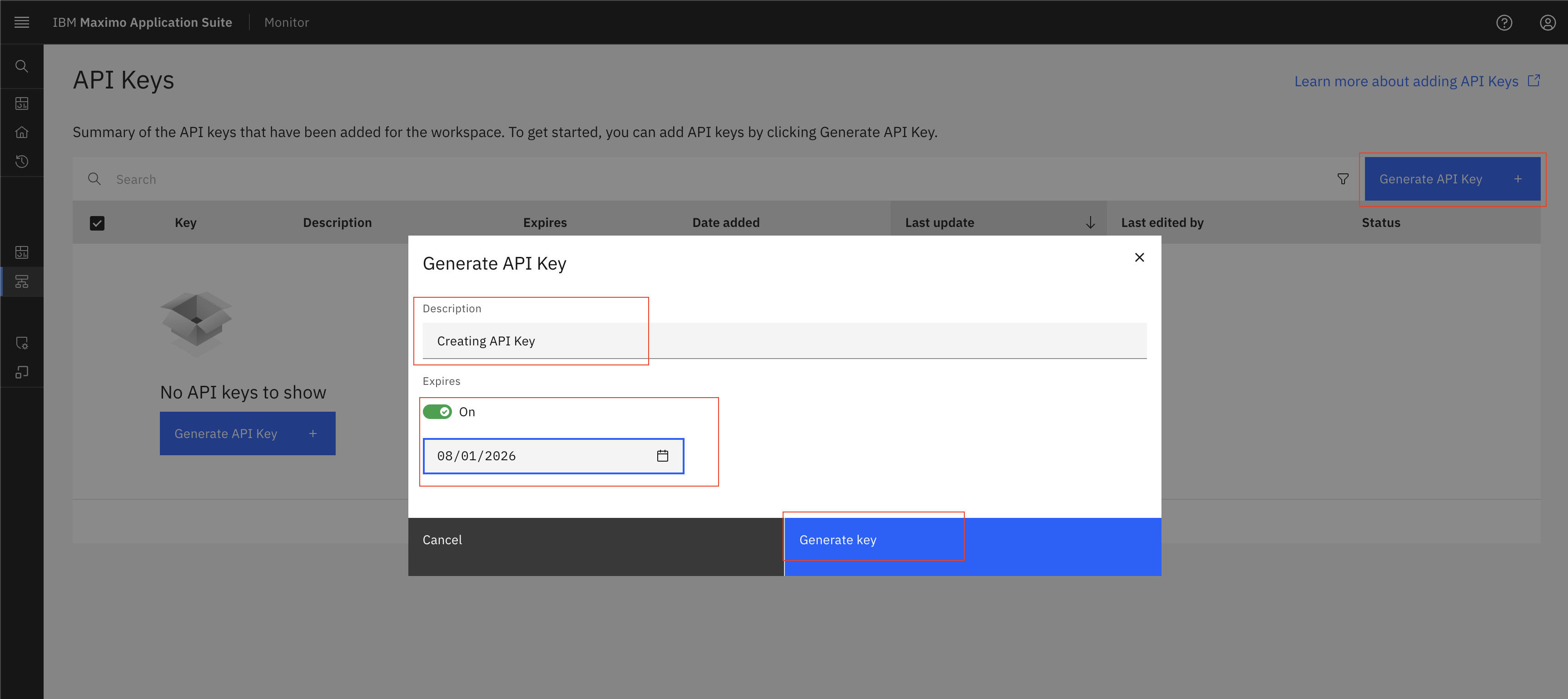 Navigate to API Keys