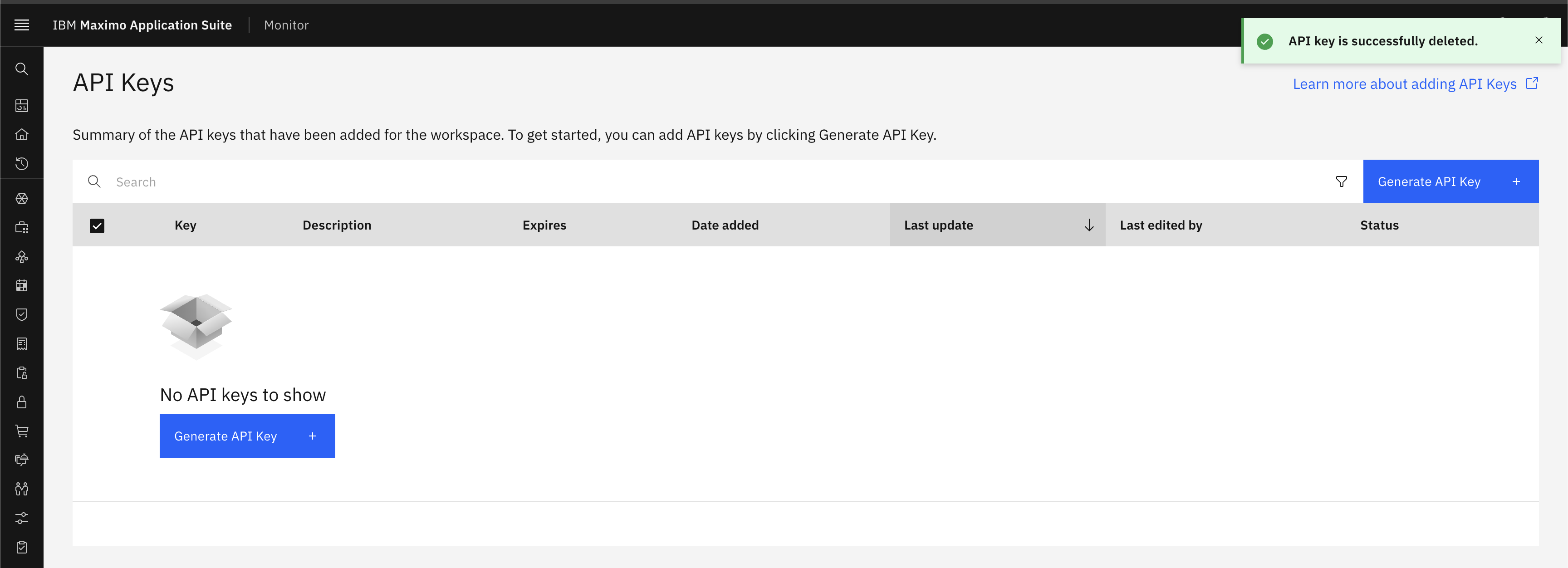 Navigate to API Keys