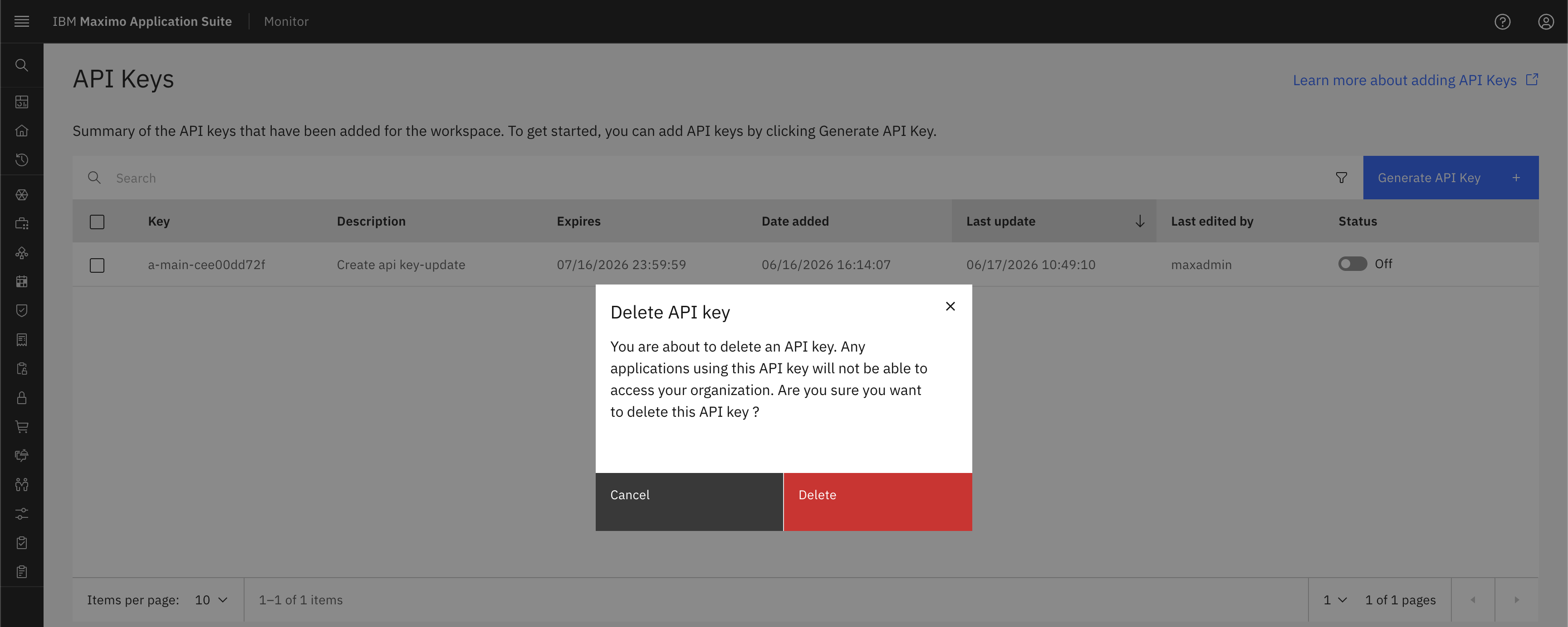 Navigate to API Keys