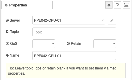 NR - mqtt out