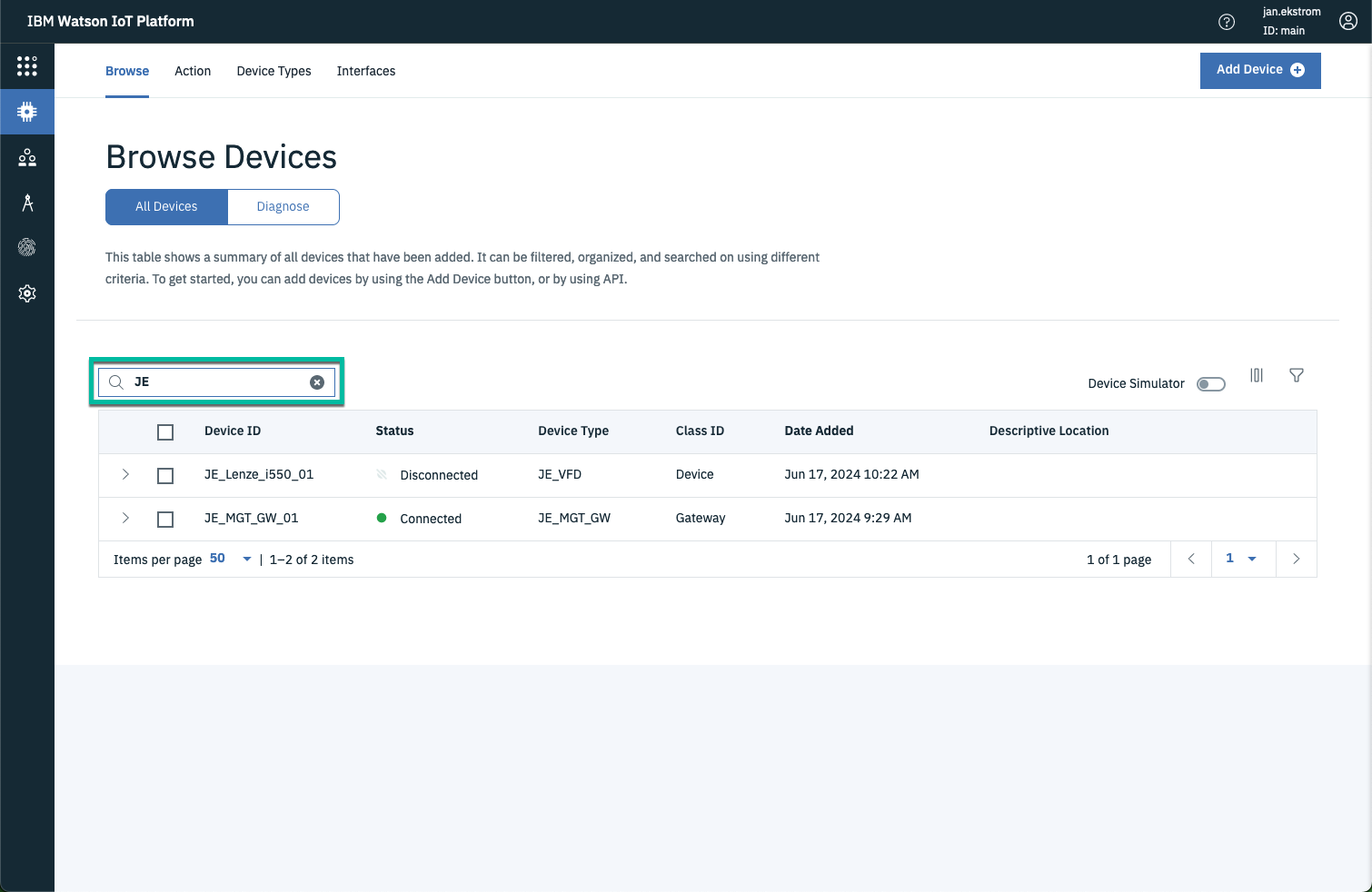 EDC devices in IoT Tool