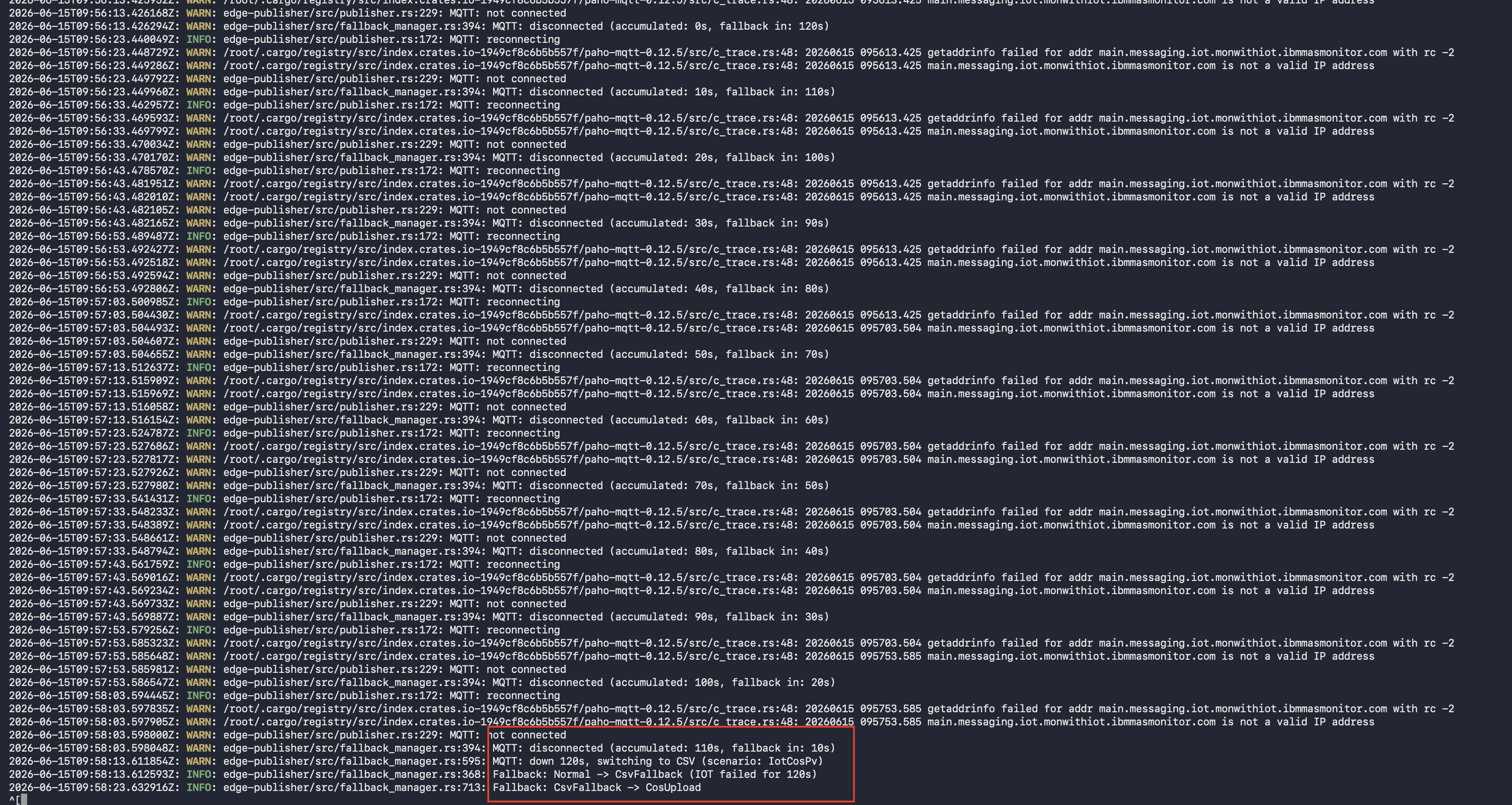 MQTT Failure Detection