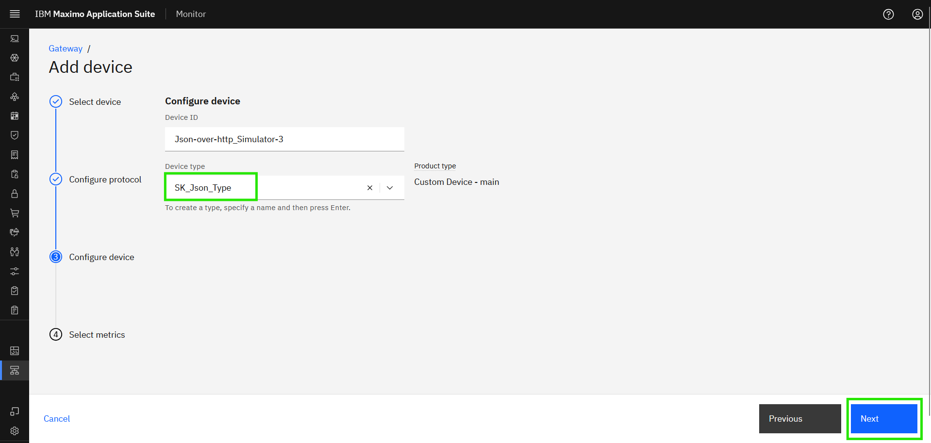 Configure Device type