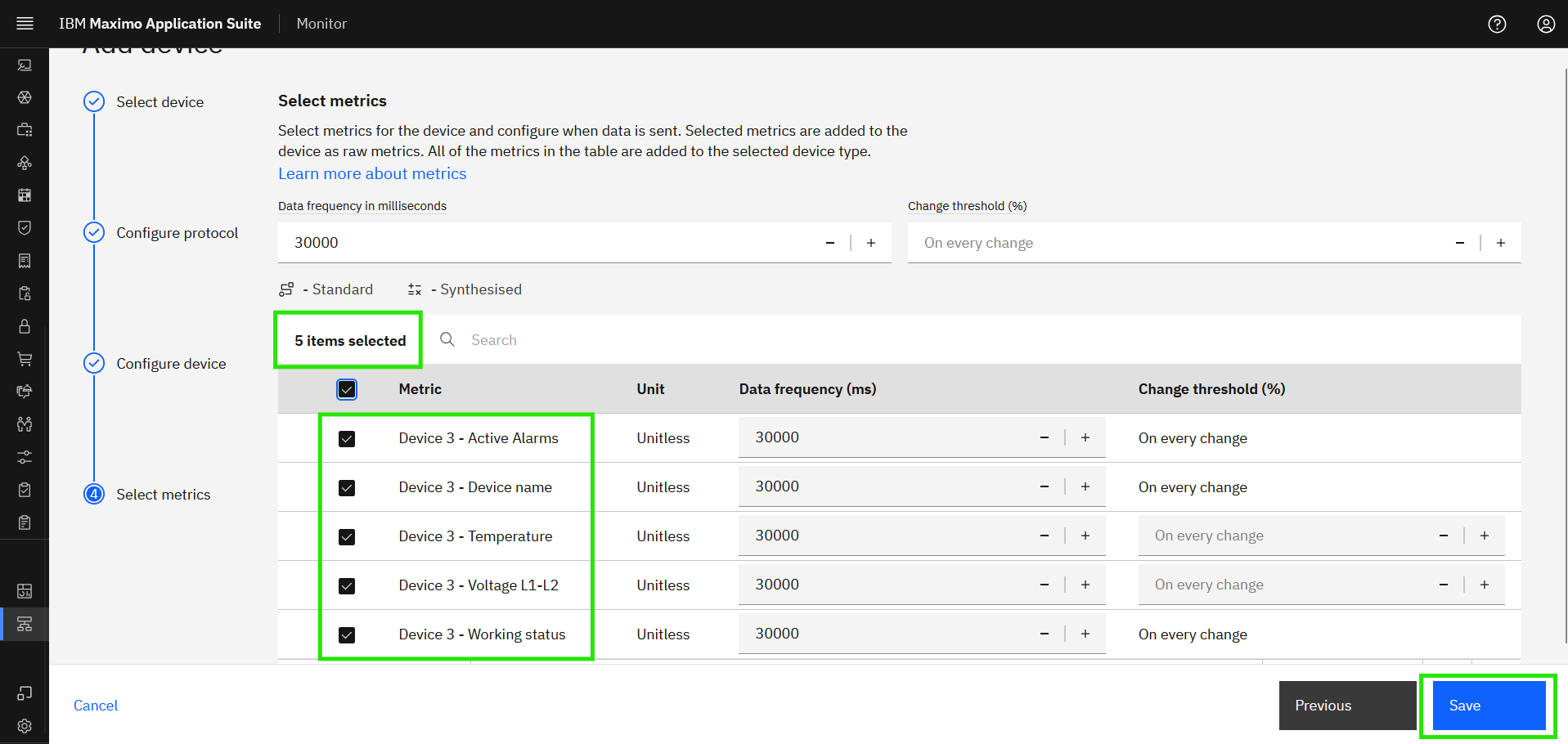 Select data points
