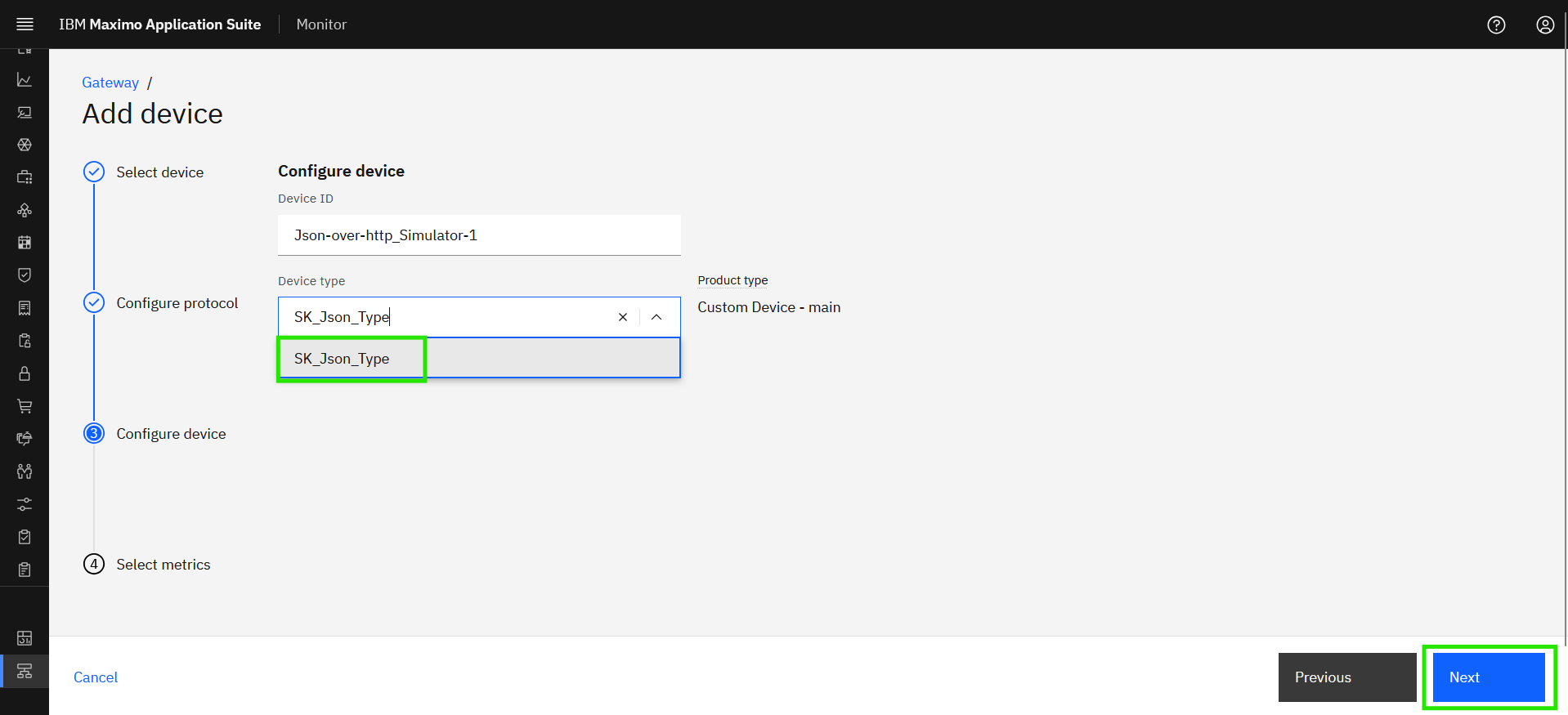 Configure Device type