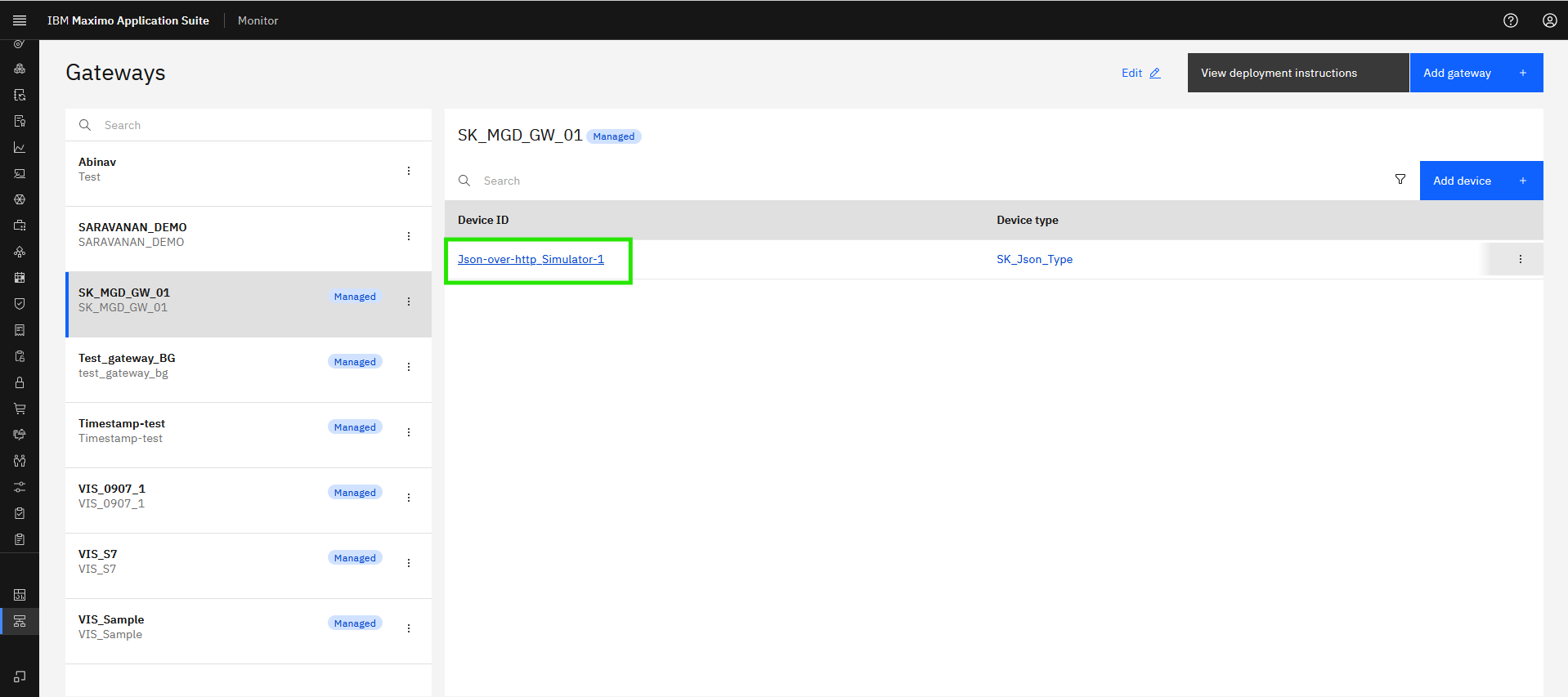 Open the Json device
