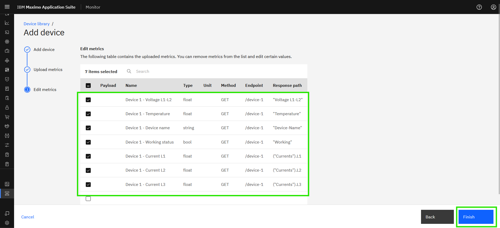 Import device settings